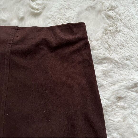 Max Studios Vintage brown suede midi high low skirt - Picture 3 of 12